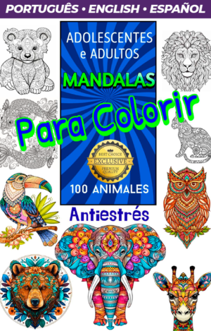LIVRO DE COLORIR (Anti-Stress) - 100 Animais