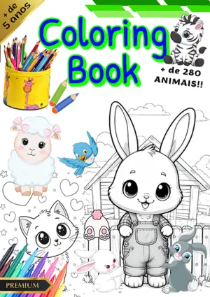 220 animais para pintar — diversão para crianças acima de 5 anos